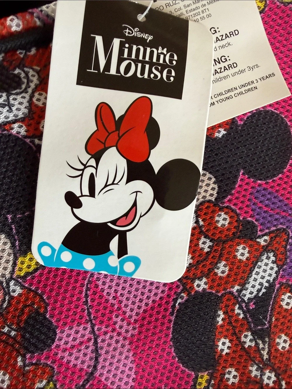 Disney Minnie Mouse Pink and Black Kids Backpack